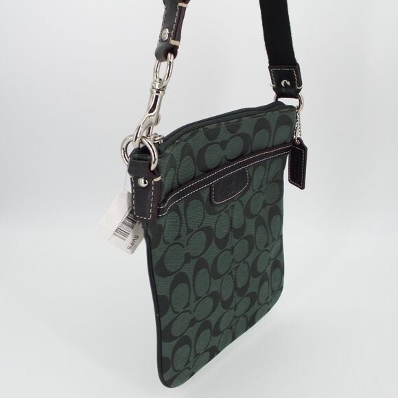 COACH Forest Green Pen Signature Swing Pack Crossbody Bag NWT - Picture 2 of 14